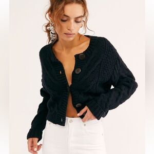 Free People bonfire cable knit cardigan sweater